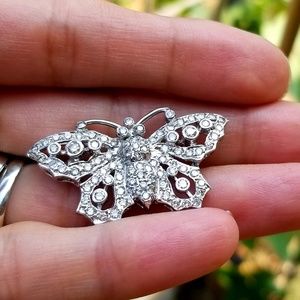 2 CARAT DIAMOND BUTTERFLY 14K WHITE GOLD OOAK!